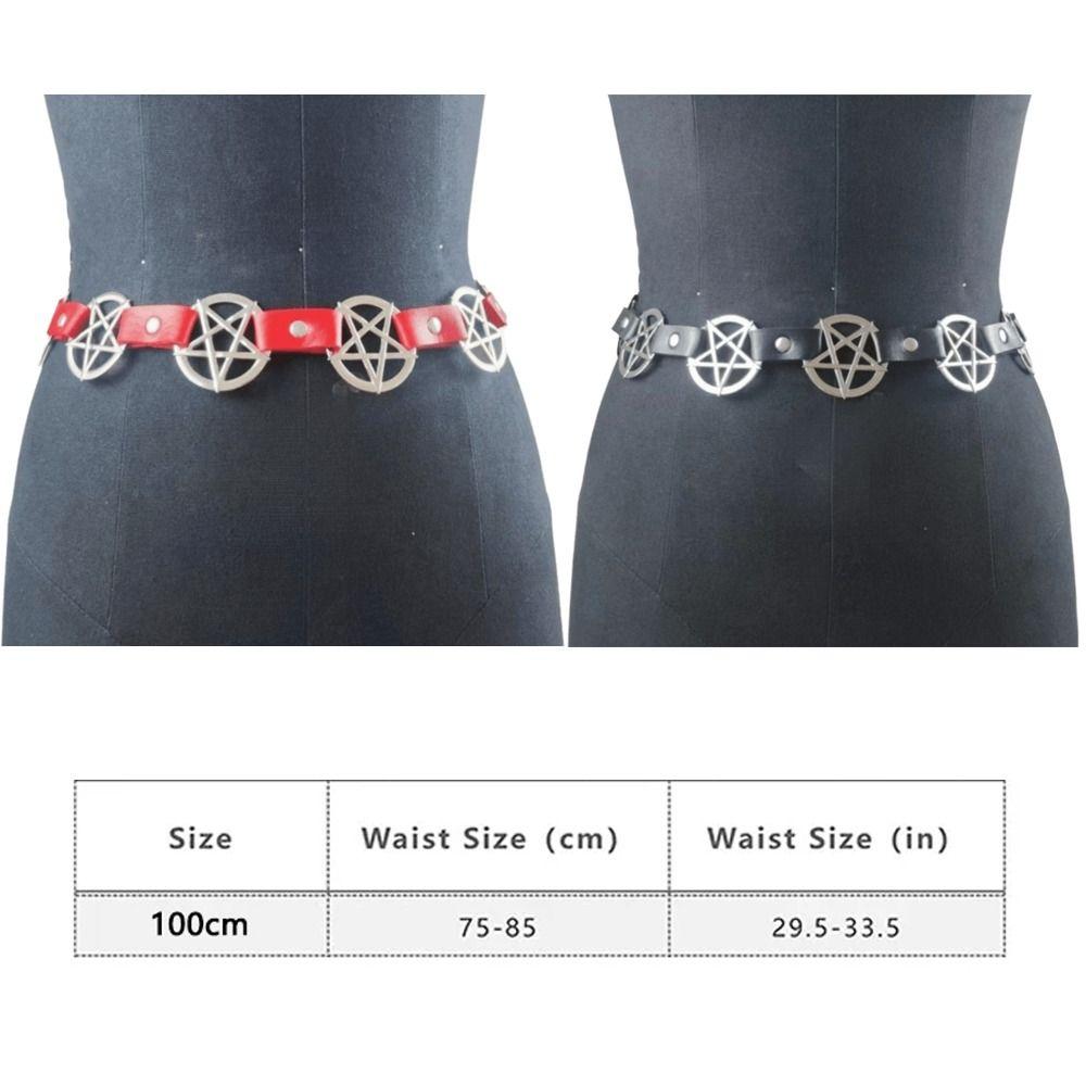 Y2K Pentagram Metal Chain  for Women Streetwear Dress Waist Accessory
