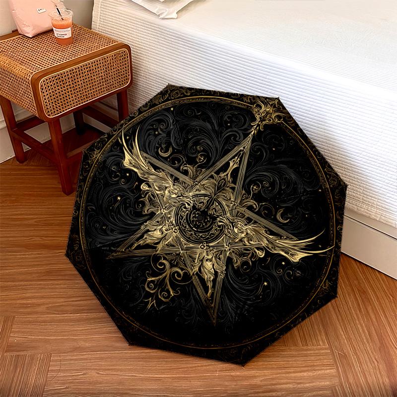 Golden Totem pattern, automatic folding umbrella, portable and foldable design, 8 ribs, a Christmas or birthday gift.