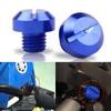 2pcs M10x1.25 Rearview Mirror Screw Hole Plug Screw Bolt Blue Positive, 10mm