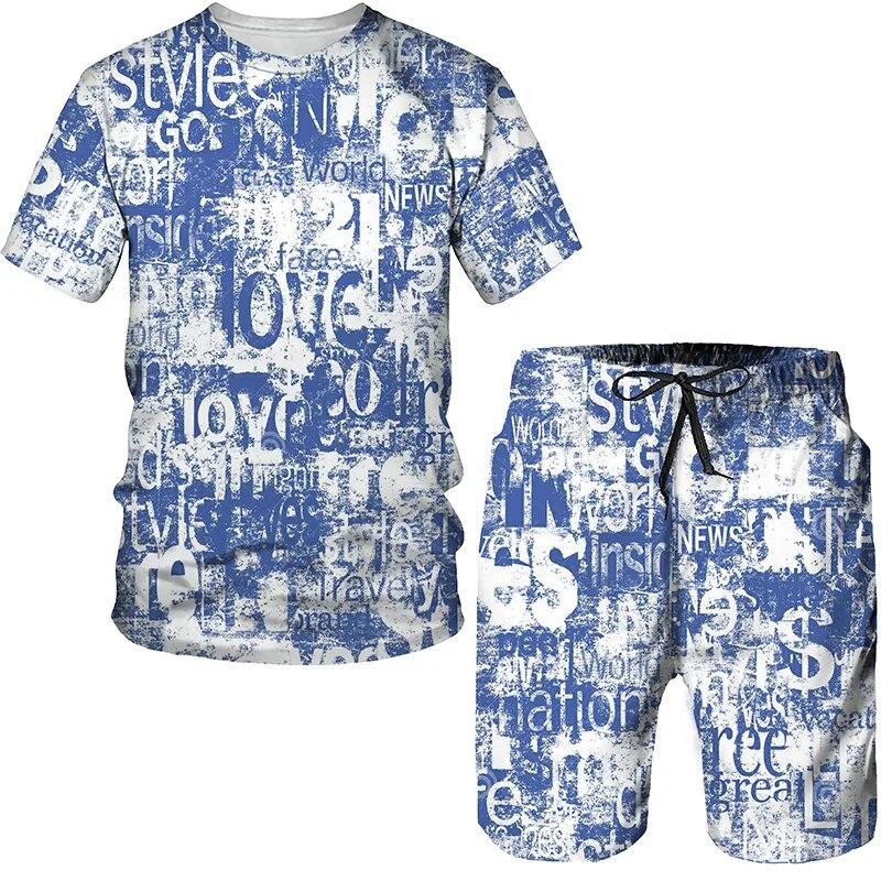 Newest Summer Men's T-shirts/shorts/sets / Casual Loose Oversized Top Couple Sportswear Hip Hop Streetwear Fashion Clothing Suit