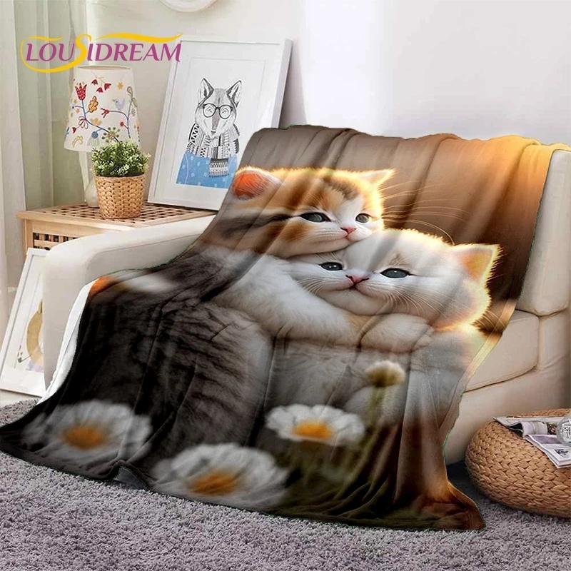 Persian Cat,Cute Calico Cat,Ragdoll Cartoon Soft Flannel Blanket for Beds Bedroom Sofa Picnic,Throw Blanket for Outdoors Leisure
