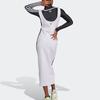 Adidas Striped Print Square Neck Sleeveless Dress Women Dress White IC3589