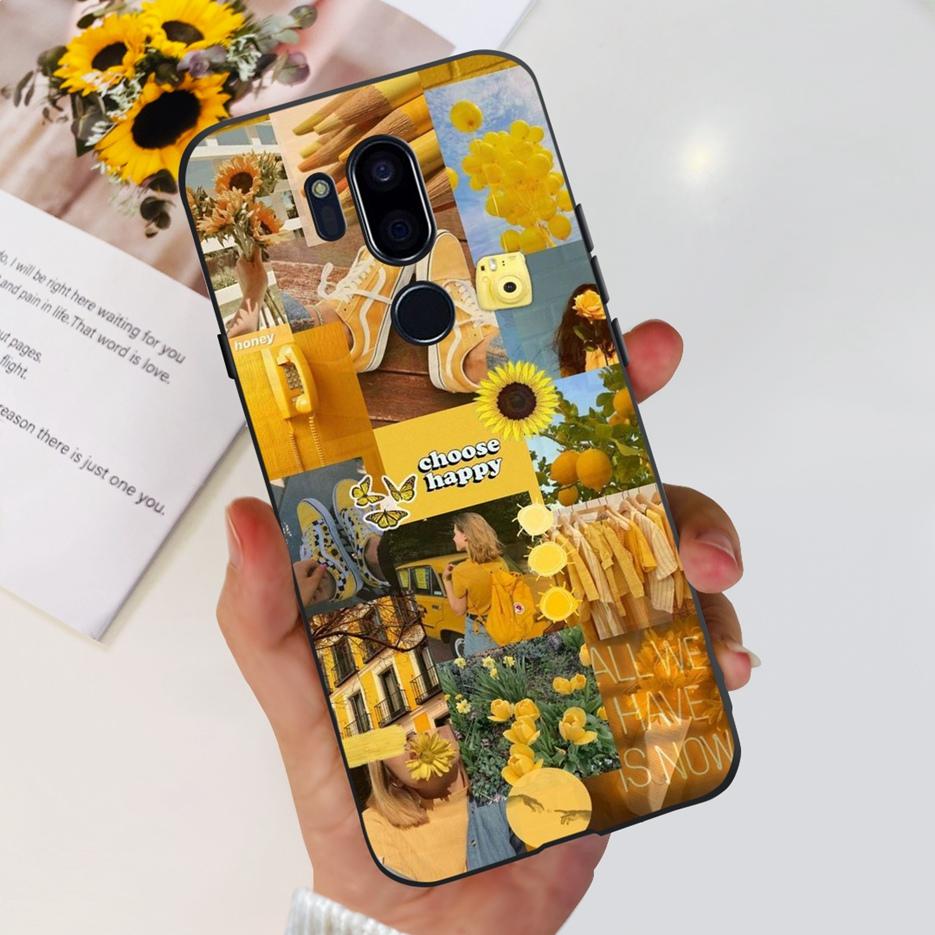 Para LG G7 thinQ Funda G710EM LM-G710 G710 Cubierta Pintada de Lujo Fundas de Teléfono de Silicona Suave Para LG G7 ThinQ Cubiertas Traseras 6.1'' Parachoques