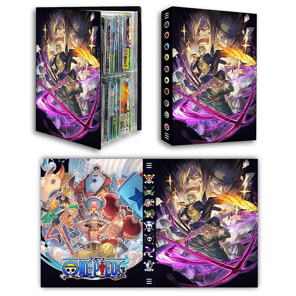

ONE PIECE Мавпа Д. Луффі Ророноа Зоро 240 шт. Альбом-книга для карток Тримач для ігрових карток Папка PTCG VMAX Колекція ігрових карток Іграшки Подарунок