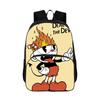Zaino Scolastico per Studenti delle Scuole Elementari con Stampa di Cuphead Anime Zaino Scolastico da 16 Pollici Zaino per Bambini Cartone Animato Cuphead Zaino per Ragazzi Ragazze Mochlia