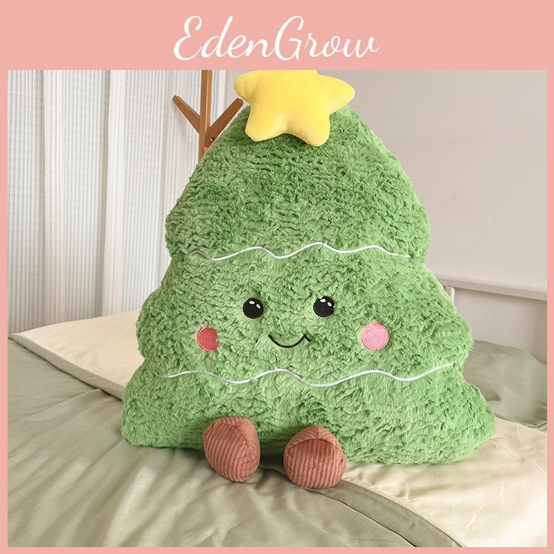 Soft Christmas Smiling Tree Plush Cushion With Pp Cotton For Cozy Home Decor