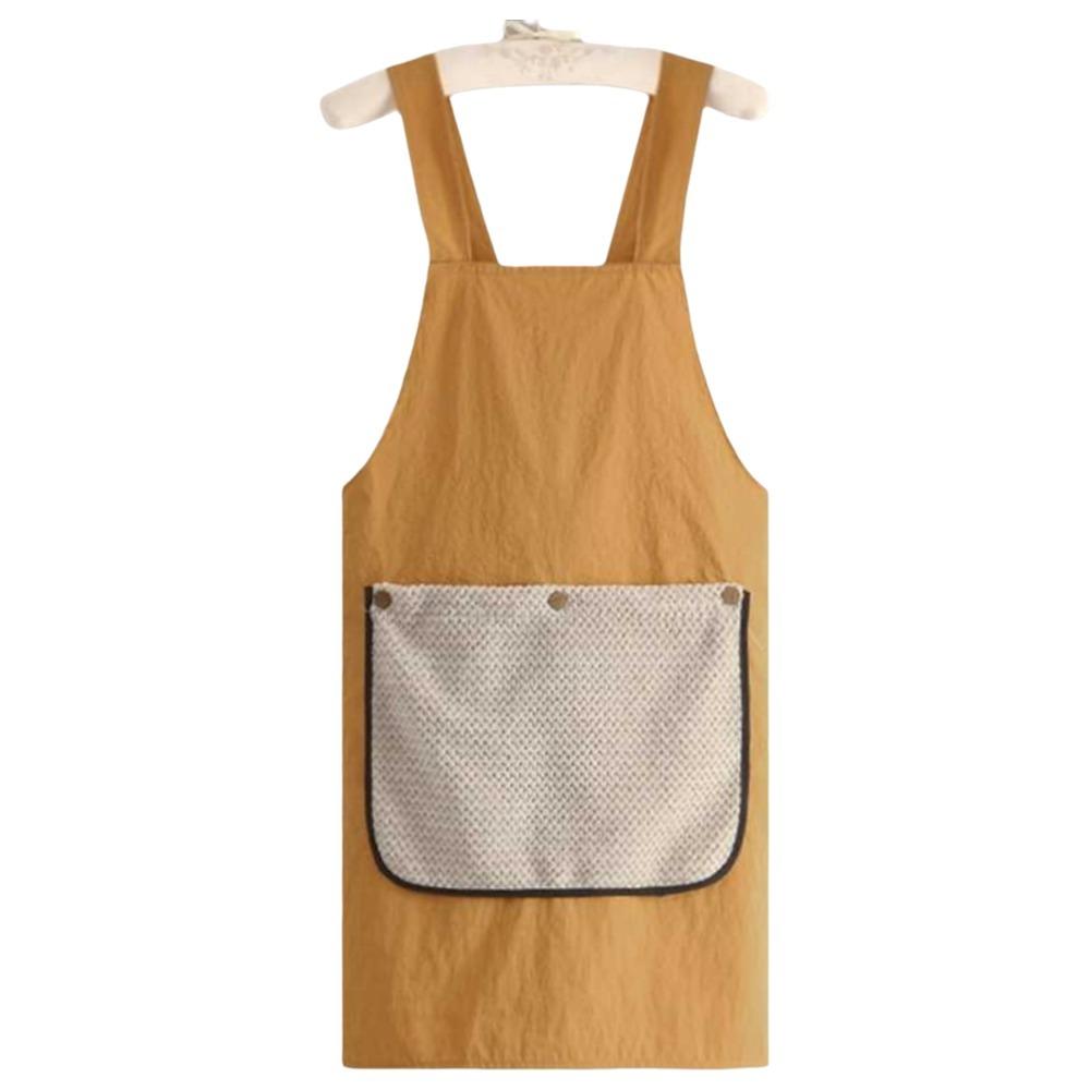 Removable Hand Towel Kitchen Apron Sleeveless Catering Work Clothes Professional Chef жёлтый