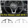 Steering Wheel Button Frame Cover Trim 2 Pcs Fit For Nissan Leaf 2018 -  Carbon Fiber / Matte Style Interior Accessories