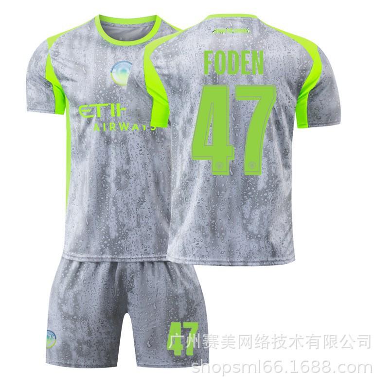 

25-26 Manchester City s Champions League No. 9 Harland Football Uniforms Set 10 Sherki 47 Foden 16 Rodrigo 2XL