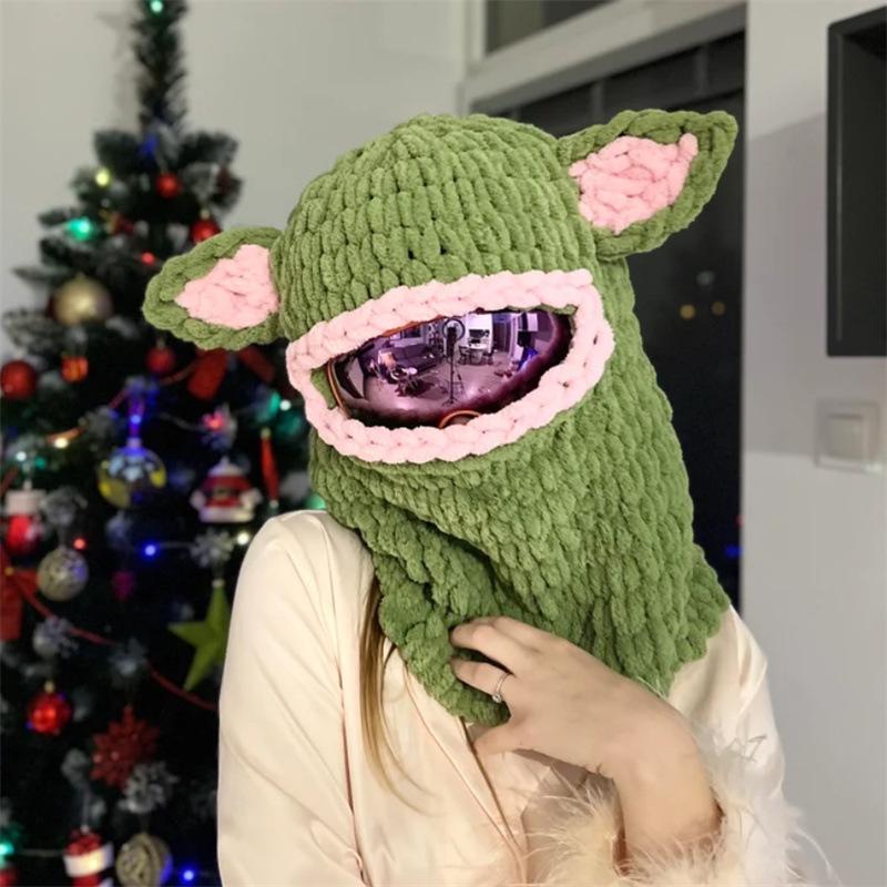 

Новая вязаная крючком шапка для носа, плюшевая защитная маска для носа на Хэллоуин Adult 57-59cm