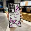 Pink Butterfly Funda For Samsung S26 Ultra Phone Case For Galaxy S25 FE S26 S24 S23 S22 S21 Ultra S20 Plus S25FE 5G Clear Cover