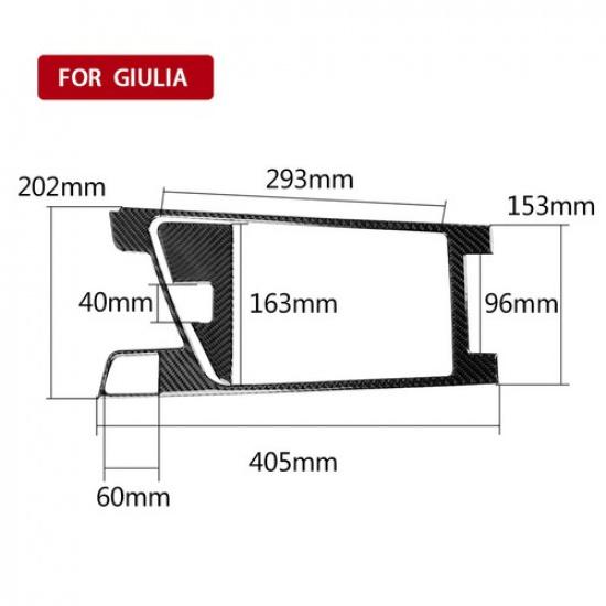 Carbon Fiber Interior Armrest Box Panel Cover Trim For Alfa Romeo Giulia 17-19