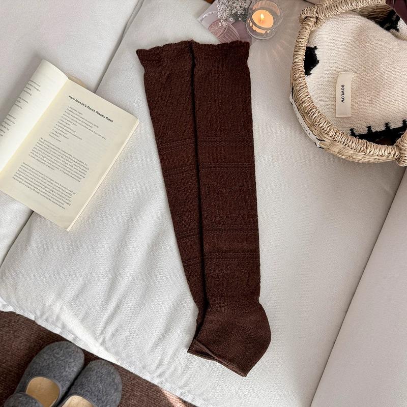 Foot Sock Pile Socks with Matching Boots, Long Stockings, Retro Openwork Lace Stockings, Calf Socks, Children's Woolen Socks