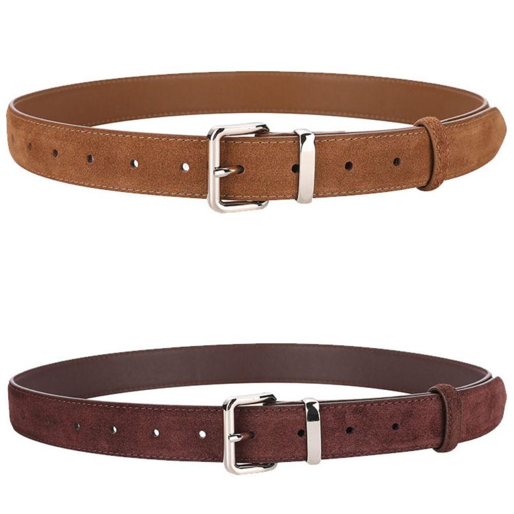 Casual Suede Leather Belt Trendy Trouser Dress Belts Fashion Pin Buckle Waistband  Gifts