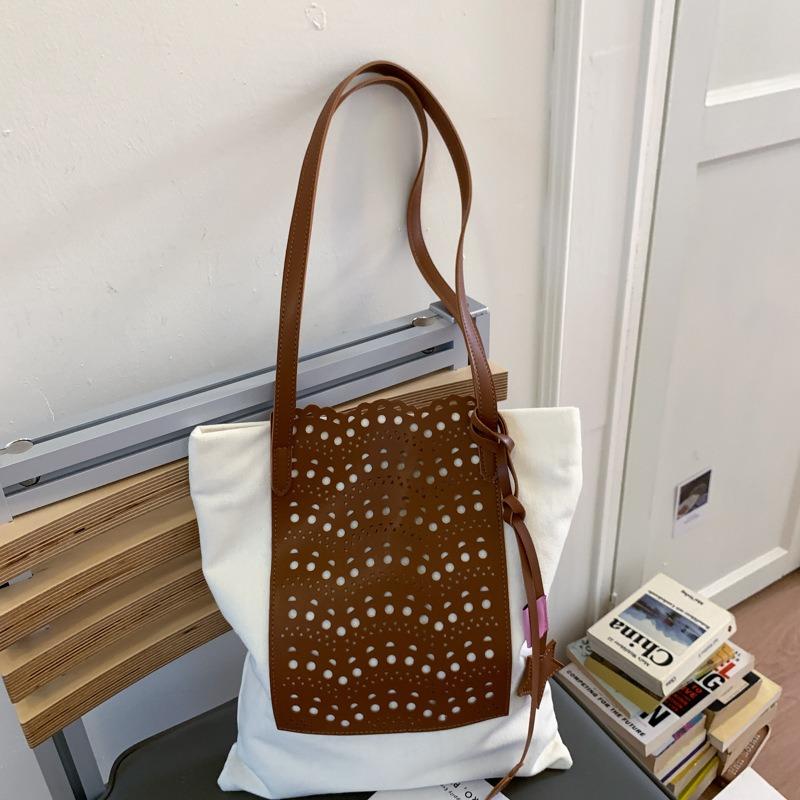 Große Tasche mit Kontrastfarbe, Damen, neue Mode, Pendler, vielseitige Umhängetasche, Tragetasche für Studenten