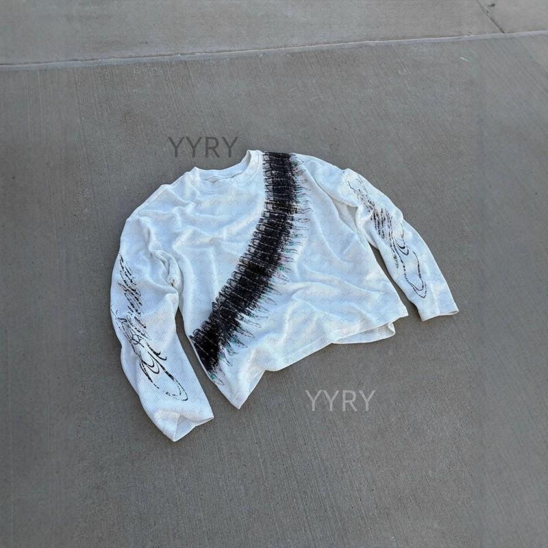 Y2K Dark Print Crew Neck Sweatshirt Long Sleeve Streetwear Top Teens