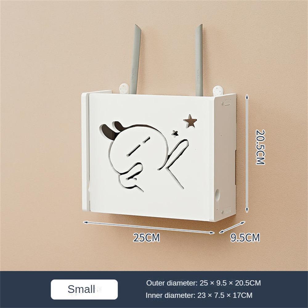 Wifi Router Storage Box Outlet Set Top Case Wall Mount Board Cover Hide Cable Switch Shelf Home Office Holder Hanging Organizers