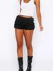 2025 Euro Lace Layered Mini Skirt with Patchwork and Ultra-short Hot Pants – Spring Trend Style