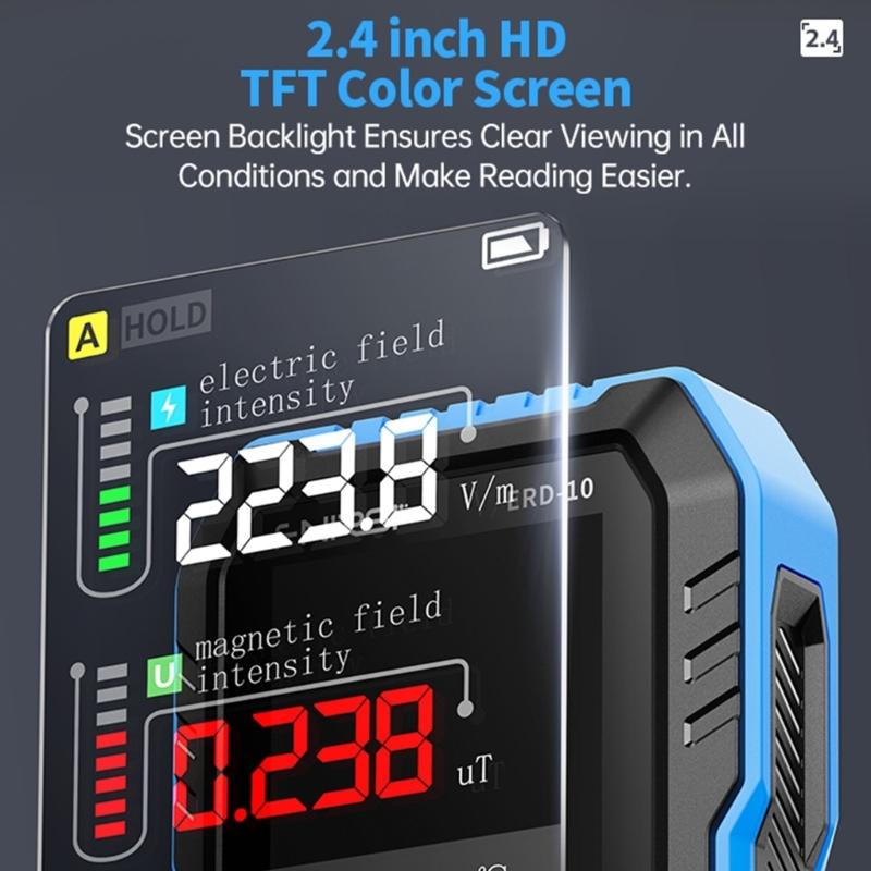 Professional Electromagnetism Radiation Analyzers 4 Mode Electromagnetic Field Detectors With Sound Light Alarm Rechargeable