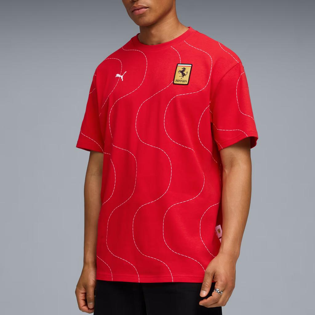 Puma Scuderia Ferrari Monza Retro Crew Neck Short Sleeve T-Shirt Men Tops 633161-02