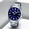 Casio EDIFICE series simple casual fashion quartz movement stainless steel strap Japanese and Korean watch men's watch blue dial EFV-100D-2AVUDF