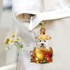 Pendentif de voiture en forme de chien 2D, ornement plat en acrylique, décoration d'intérieur de voiture, décoration d'arbre de Noël, cadeau pour les amoureux des animaux