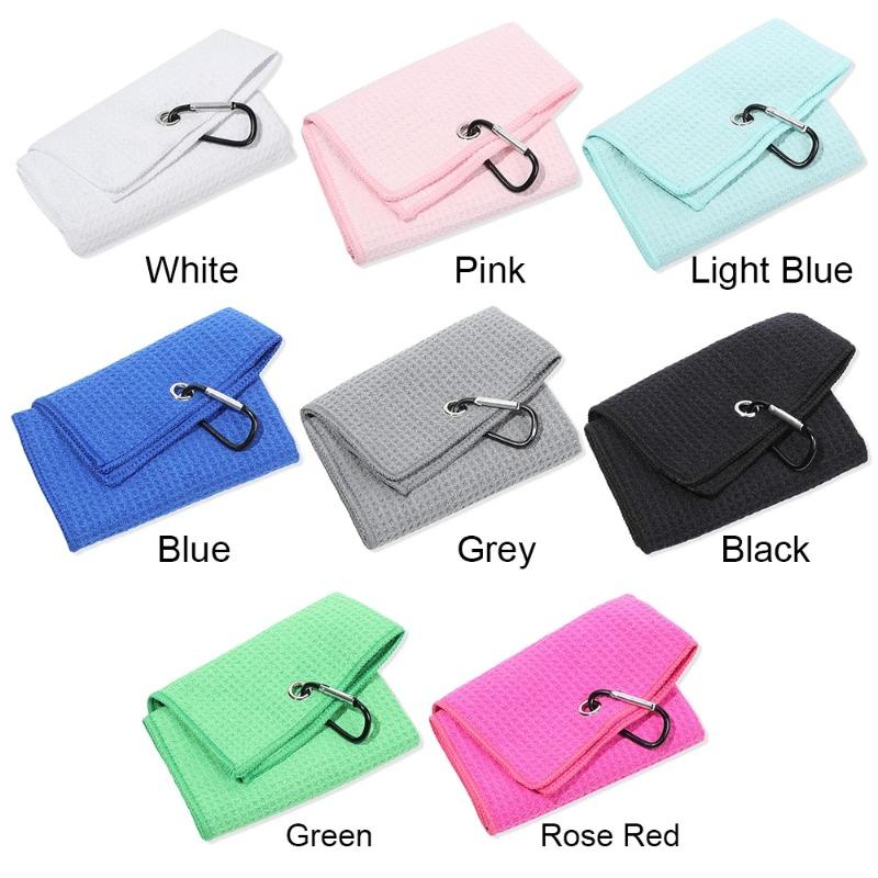 40*60CM Cotton High Water Absorption Microfiber Cleaning Towels Golf Towel with Carabiner Hook Cleans Clubs Golf Training Aids