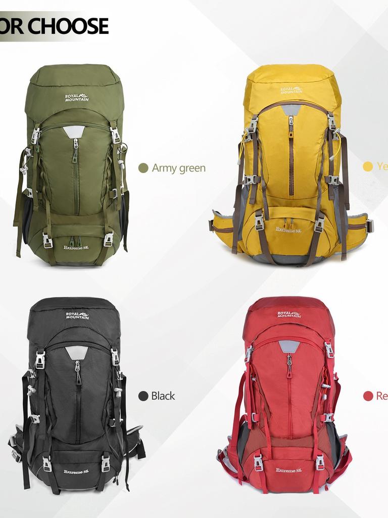 Wanderrucksack 50L Große Kapazität Schwimmender Bergsteigerrucksack Reise Outdoor Trekkingtasche Leichte Campingausrüstung