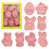 8Pcs Easter Cookie Cutters Mold DIY Rabbit Eggs Shapes Cookie Cutters 3D Cartoon Embossing Mold Cookie Stamp Baking Cake Tools
