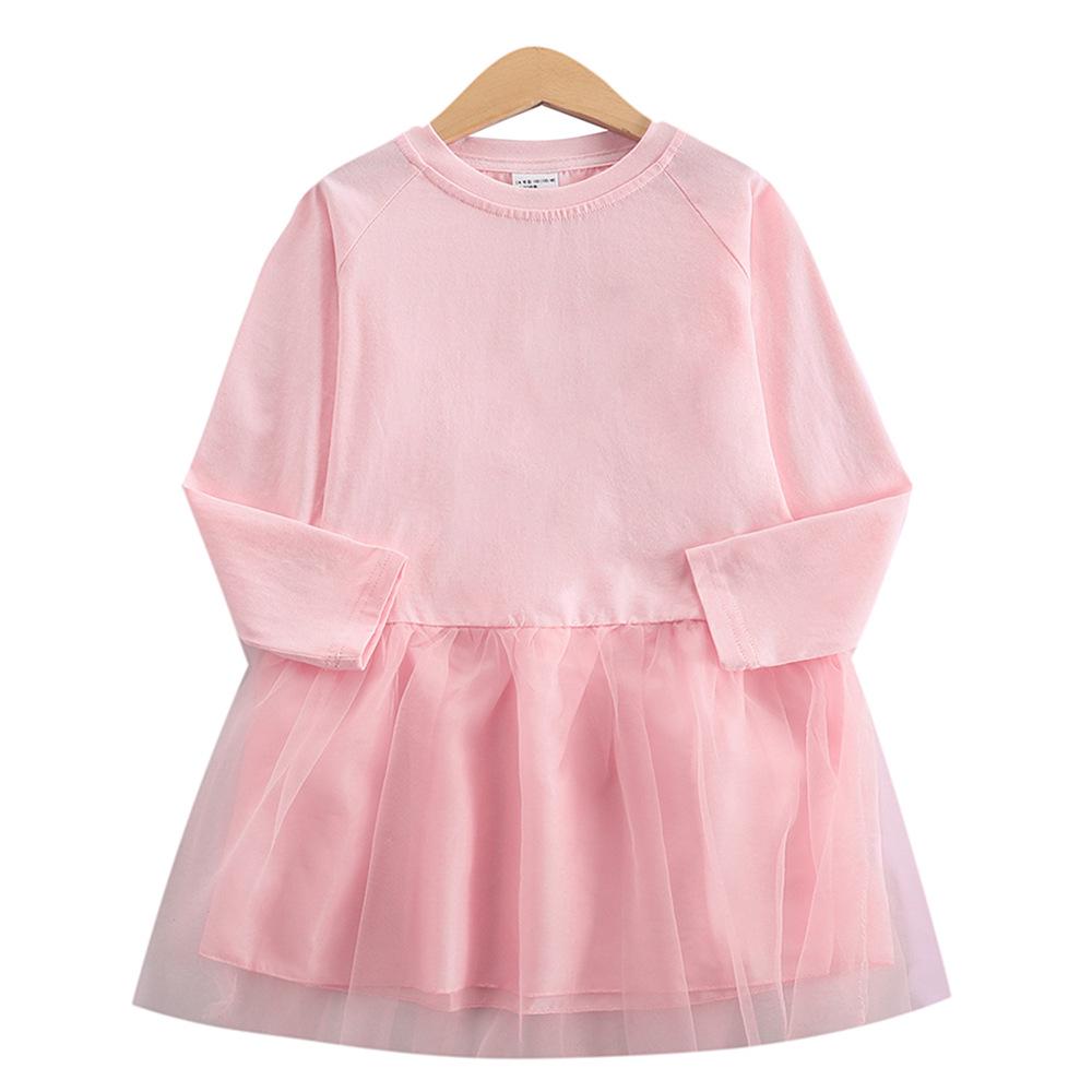 Stylish Spring & Autumn Long-Sleeved Dresses for Girls with Custom Mesh Skirts