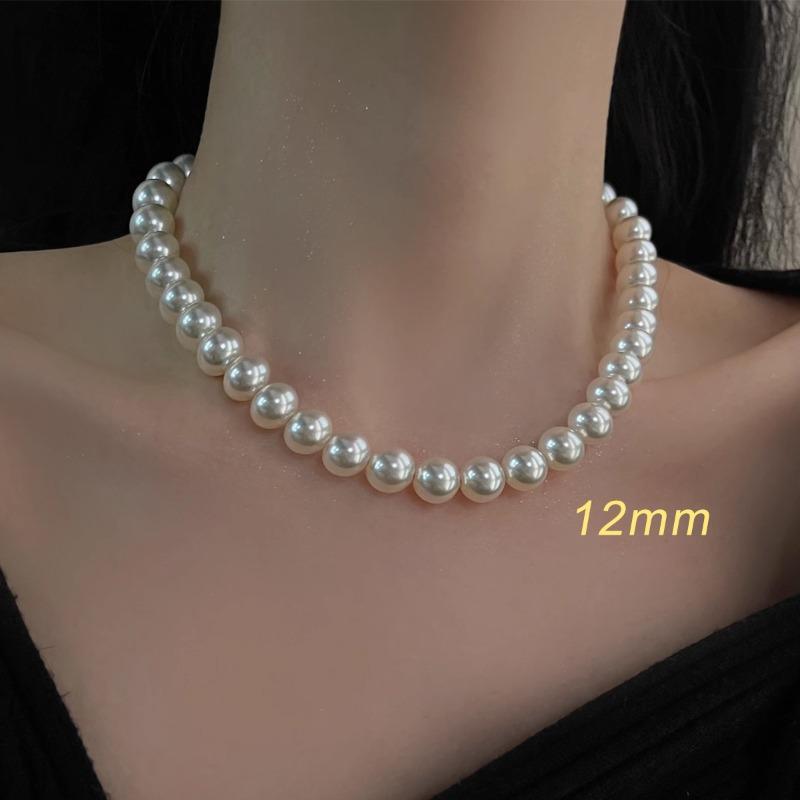 French round Shijia pearl necklace New Internet celebrity necklace Sweater chain Literary retro fashion necklace