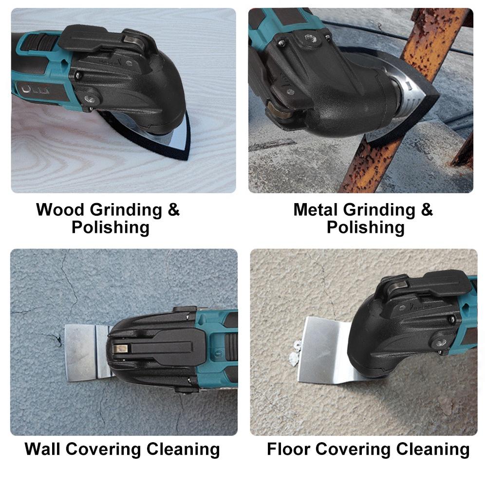 88VF 1600W Cordless Oscillating Multitools Electric Renovator Electric Trimmer Saw Woodworking Power Tools with 2 Battery