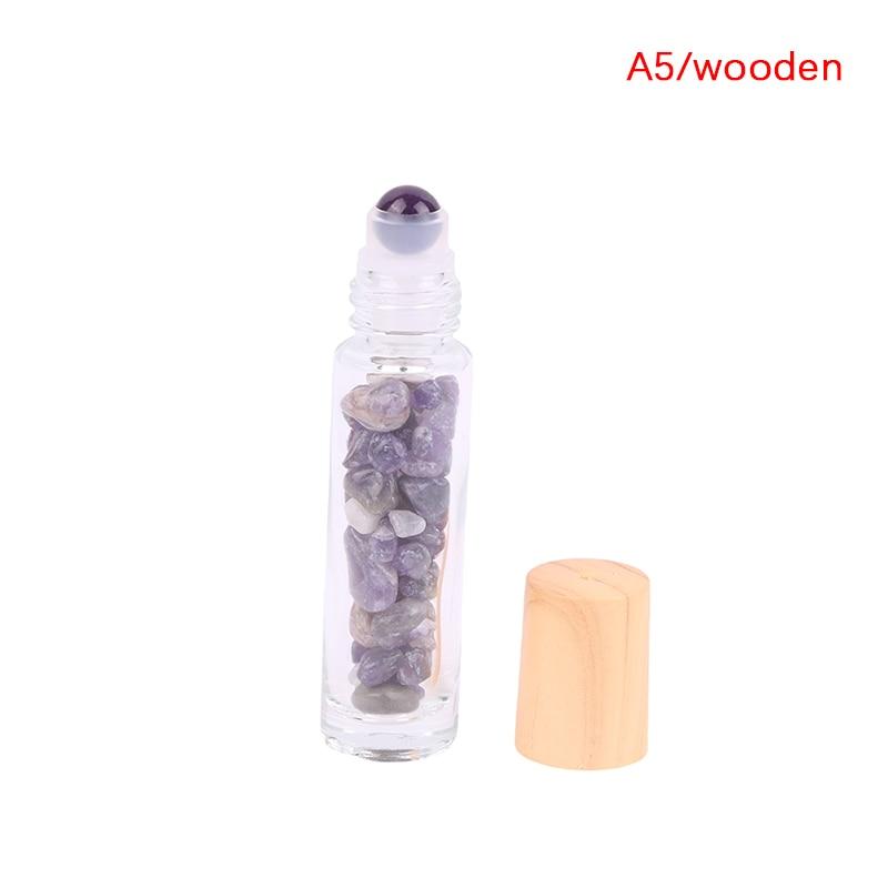 10ml Natürlicher Edelstein Roll-On Flasche Nachfüllbar Ätherisches Öl Körperparfüm Glas innen Heilkristall Schönheits-Chips 1 Stück