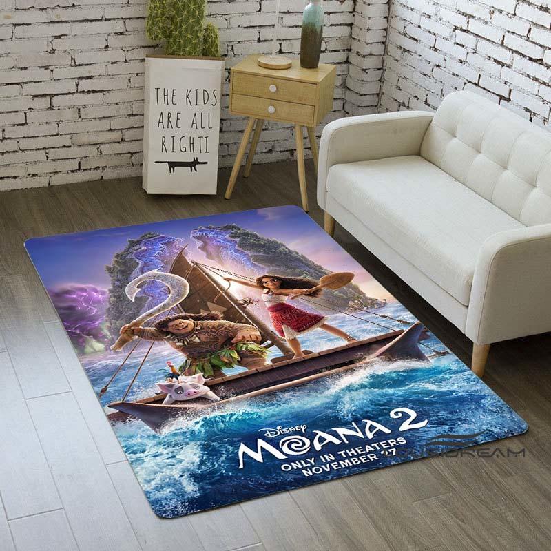 The new Moana-themed comedy adventure room mat is washable and non-slip, suitable for living room sofas, kitchens, and other are