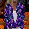 Womens Halloween Print Long Sleeve Knit Cardigan Button Up Sweater Coat Lightweight Casual Outerwear for Fall and Winter