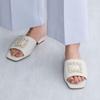 HIMIKO/Himiko/Pearl Buckle Flat Mule Sandals/641226 Ivory S
