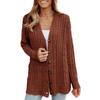 Women's V Neck Long Sleeve Cable Knit Cardigan Regular Fit Casual Sweater Coat