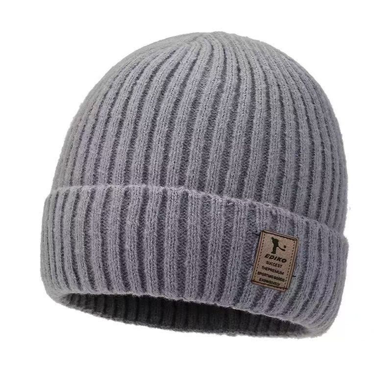 Winter fleece hat warm knitted windproof ear protection pullover hat men's wool thickened cold-proof bag head warm hat