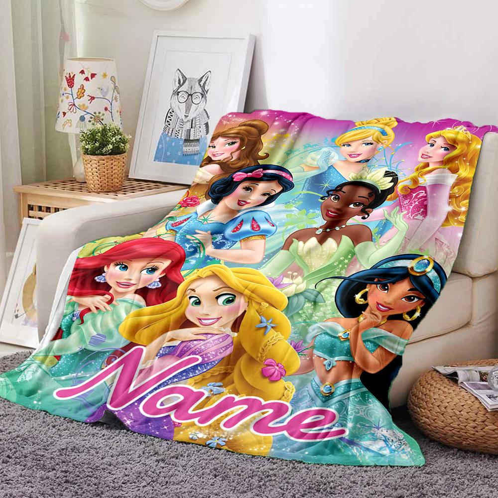 Custom Name Princess Cinderella's Horse flannel Blanket for Super Soft Cute Comfort Blanket for Travel Bedding Couch Sofa Blanket