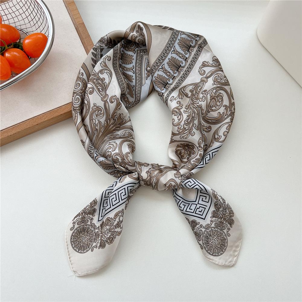 70*70cm New Luxury Square Scarf Silk Scarves Women Neck Hair Tie Band Hijab Kerchief Head Headband Smooth Bandana Female Foulard