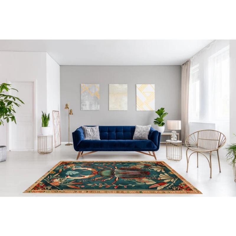 Cottagecore Beetle Area Rug Vintage Living Room Floor Area Art Decoration Rug Rustic Bedroom Carpet Housewarming Gift for Mom