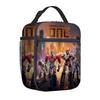 Borsa per Pasto Portatile Borsa Quadrata per Pasto Completamente Stampata Borsa per il Pranzo dei Bambini Borsa per Picnic della Scuola Elementare