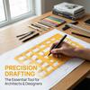 Drawing Helper Plastic Architectural Design Template Resin Yellow Drawing Template Hollow Ruler Office