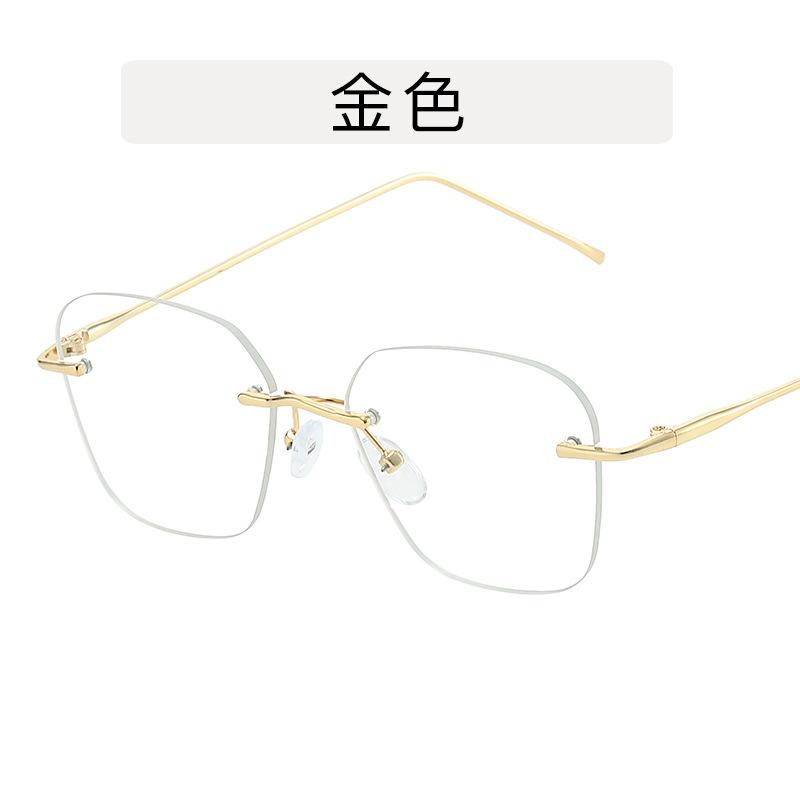 

Korean Style Woman Glasses Square Shape Rimless Anti Blue Light Eyeglass Frames for Women Hot Selling Men s Eyeglass Frame золотистий