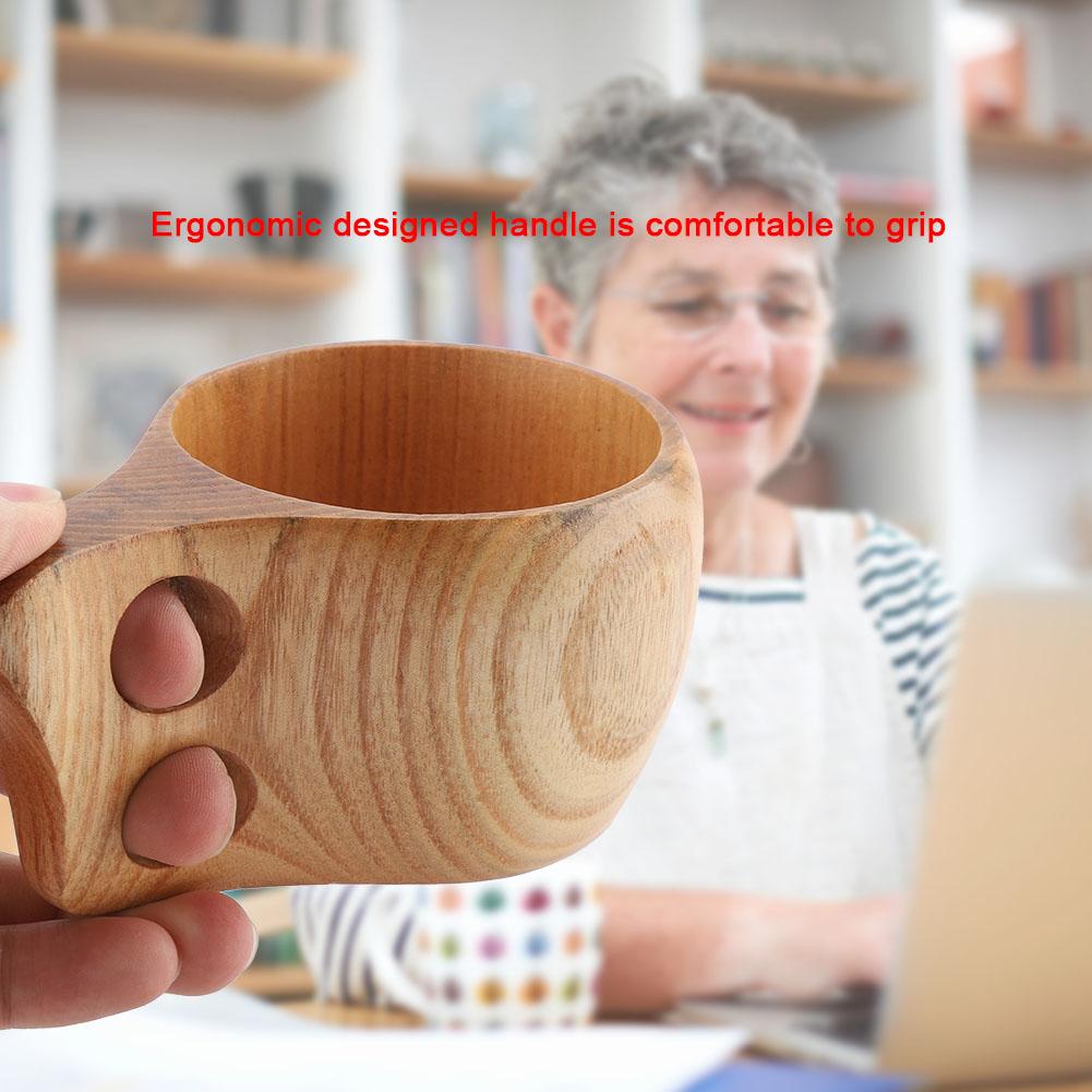 Holz Tee Kaffee Tasse Tragbar Outdoor Naturholz Getränke Trinkbecher mit Griff(# 1)
