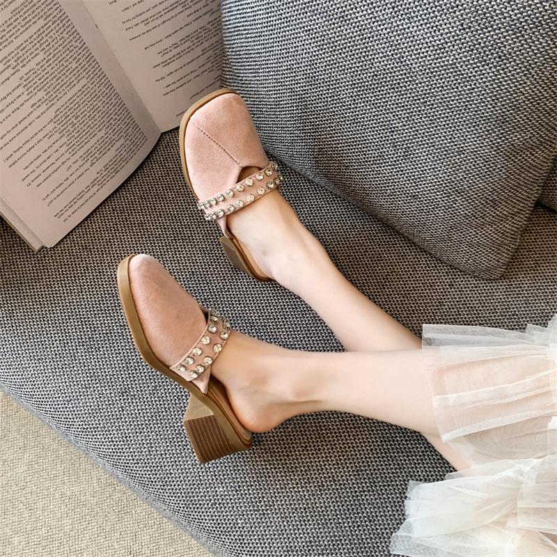 Fashion Versatile Slippers 2025 Spring and Summer New Fashion Casual Bag Head Half Slippers Light Mouth Temperament Cool Slippers