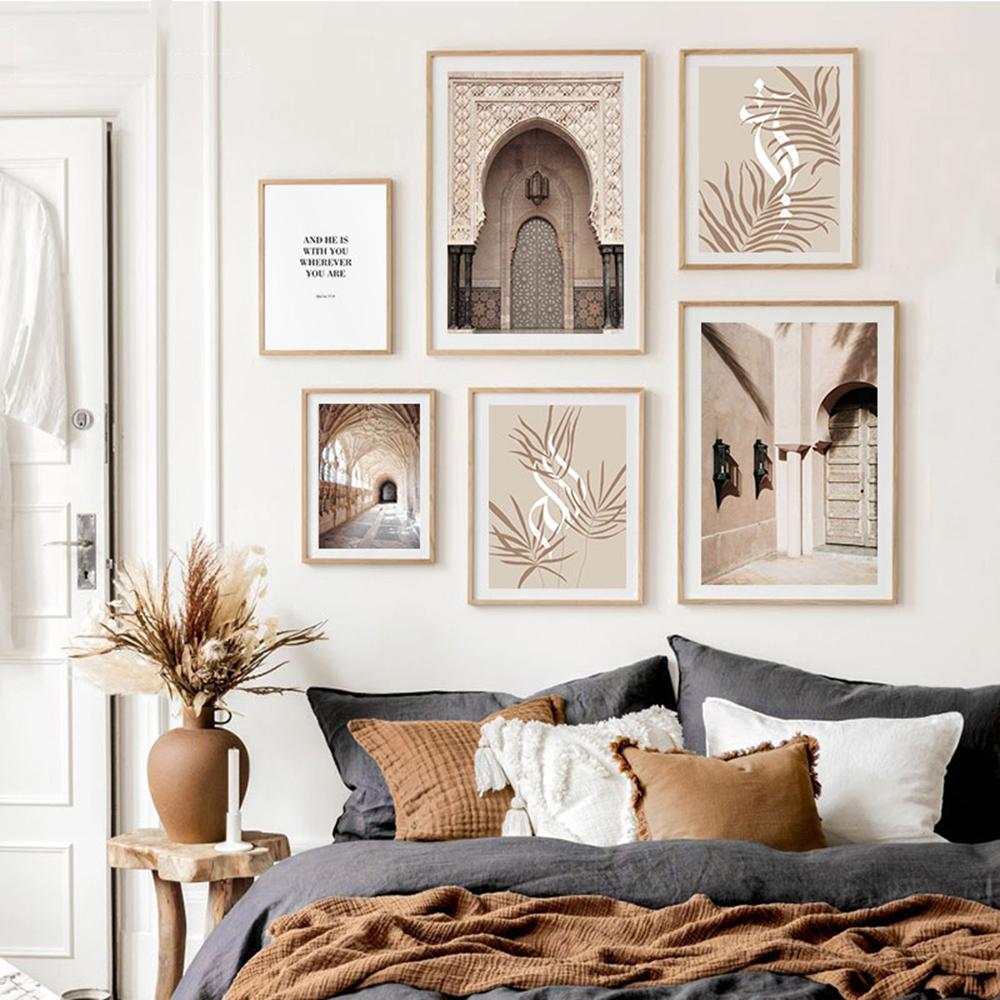 Bohemian Wall Art Poster and Prints Architecture Door Nature Aesthetic Landscape Canvas Wall Painting Artwork Picture for Home