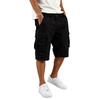 Herren Farbknopf Elastischer Bund Cargoshorts mit 6 Taschen für die Arbeit im Freien