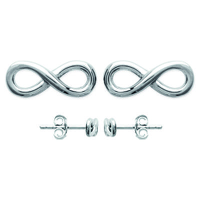 [M7285] - Silver 'Infini' Silver Earrings (rhodium-plated) - 10x4 Mm