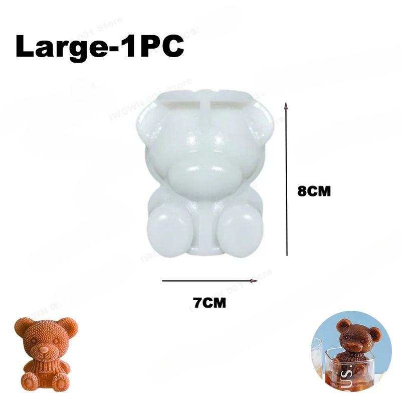 Cute 3D Bear Shape Silicone Ice Cube Mold Ice Grinder Ice Cream Making Molds Cold Drink Coffee DIY Tools for Home Use